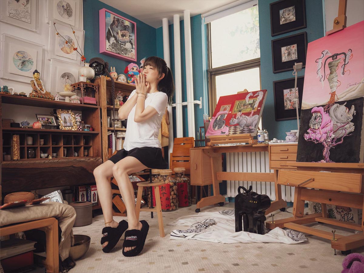 艺术家乔男男创作现场